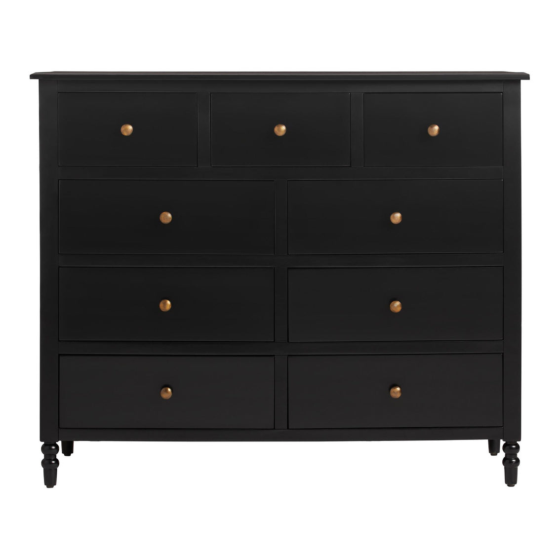 COTTAGE 9 DRAWER DRESSER BLACK