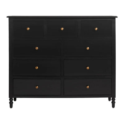 COTTAGE 9 DRAWER DRESSER BLACK