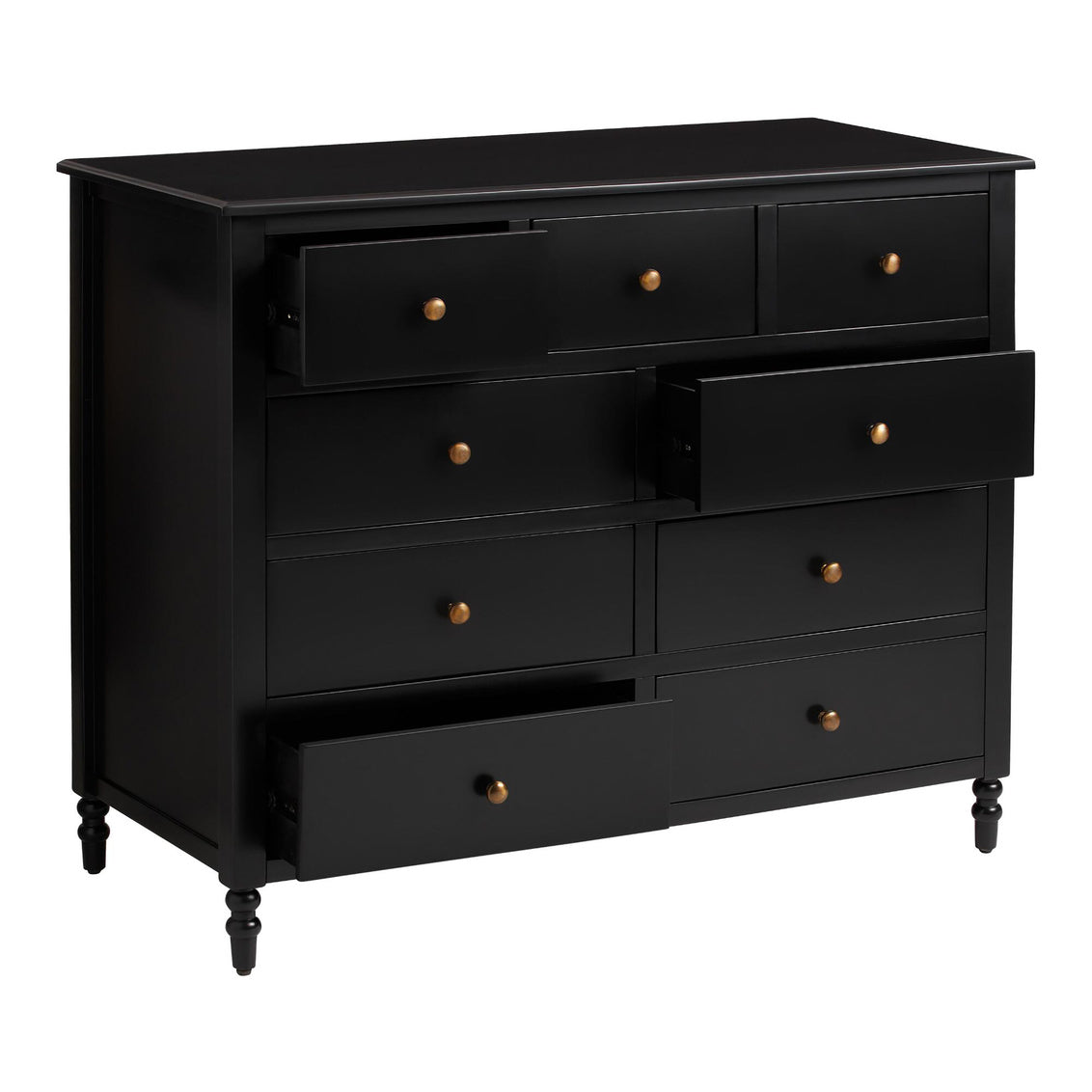 COTTAGE 9 DRAWER DRESSER BLACK