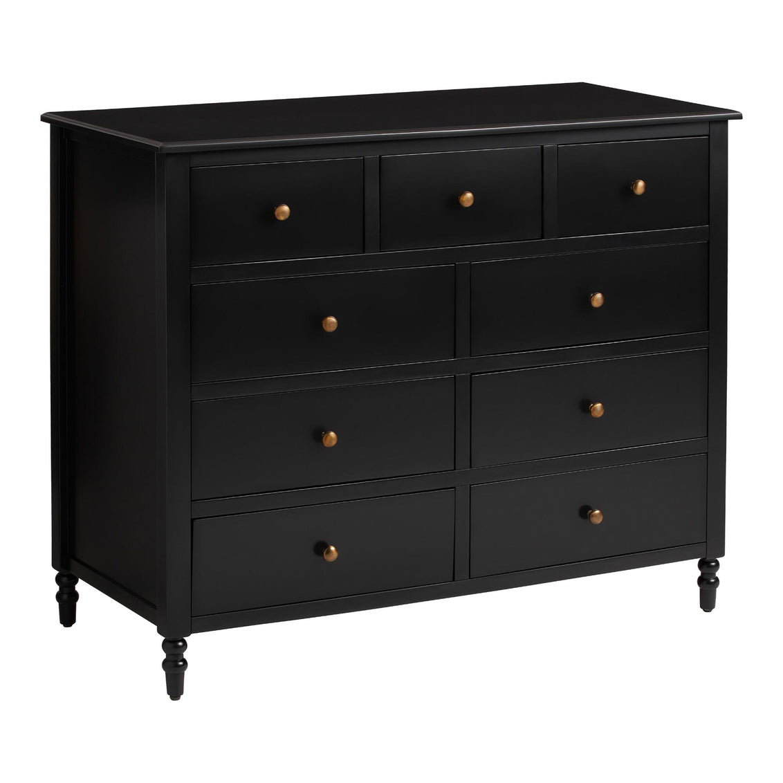 COTTAGE 9 DRAWER DRESSER BLACK