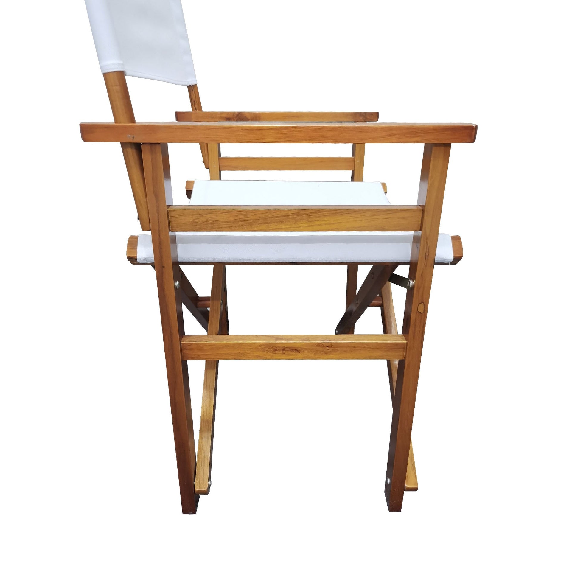 Folding Chair Wooden Director Chair Canvas Folding Chair Folding Chair 2pcs/set populus + Canvas (Color : White)
