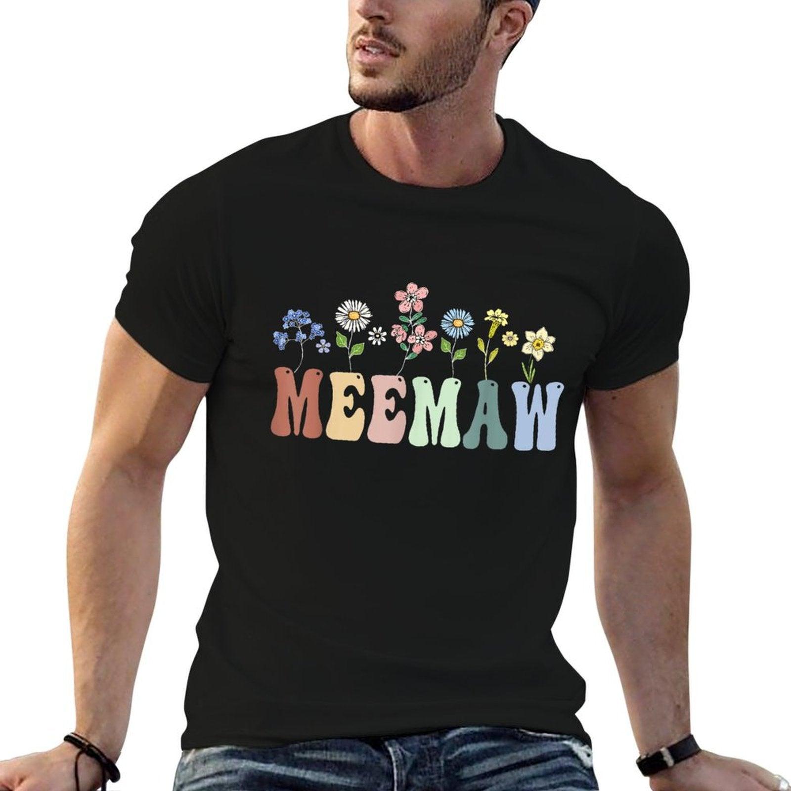 Meemaw Gifts Women Wildflower Floral Design Meemaw T-Shirt