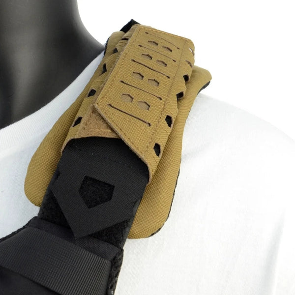 Laser Cutting Tactical Vest Shoulder Strap Pads Outdoor Backpack Breathable Mesh Cushion Shoulder Pad For Hunting Vest