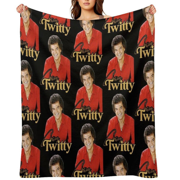 Conway Twitty ))(( Retro Country Legend Design Throw Blanket