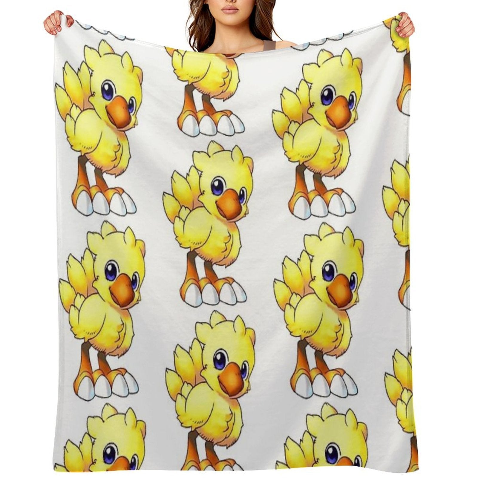 Baby Chocobo II  Final Fantasy Easter Collection Travel-friendly Throw Blanket