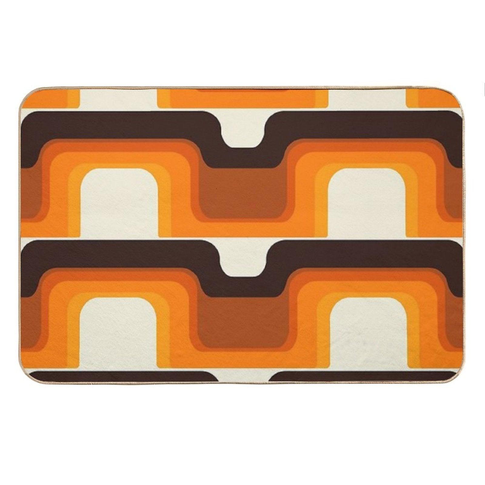 Mid-Century Modern Meets 1970s Orange Bath Mat
