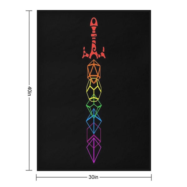 Dice Sword Rainbow Tabletop RPG Gaming Wrinkle-free Throw Blanket