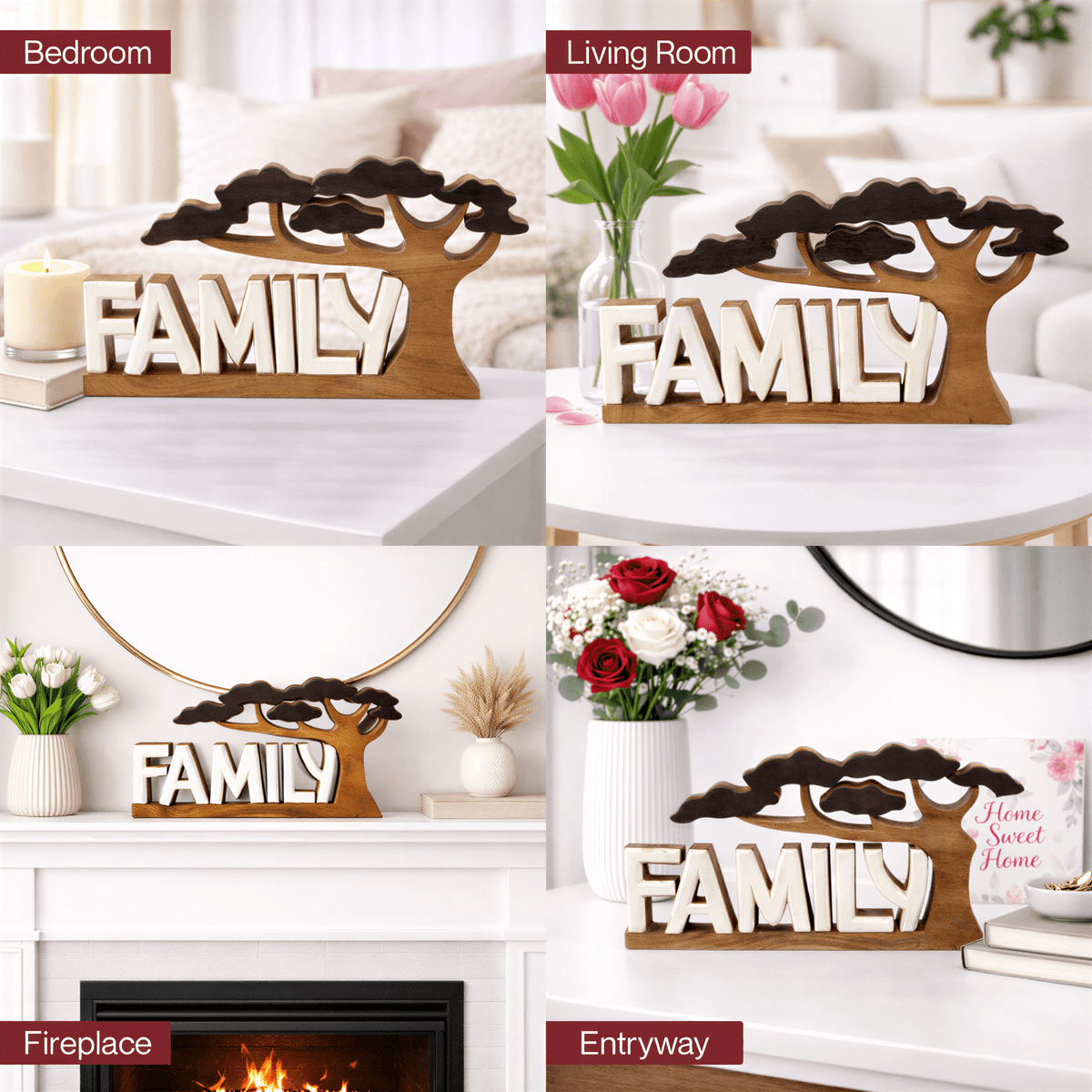 Wooden Family Plaque – Forever Family, Acacia