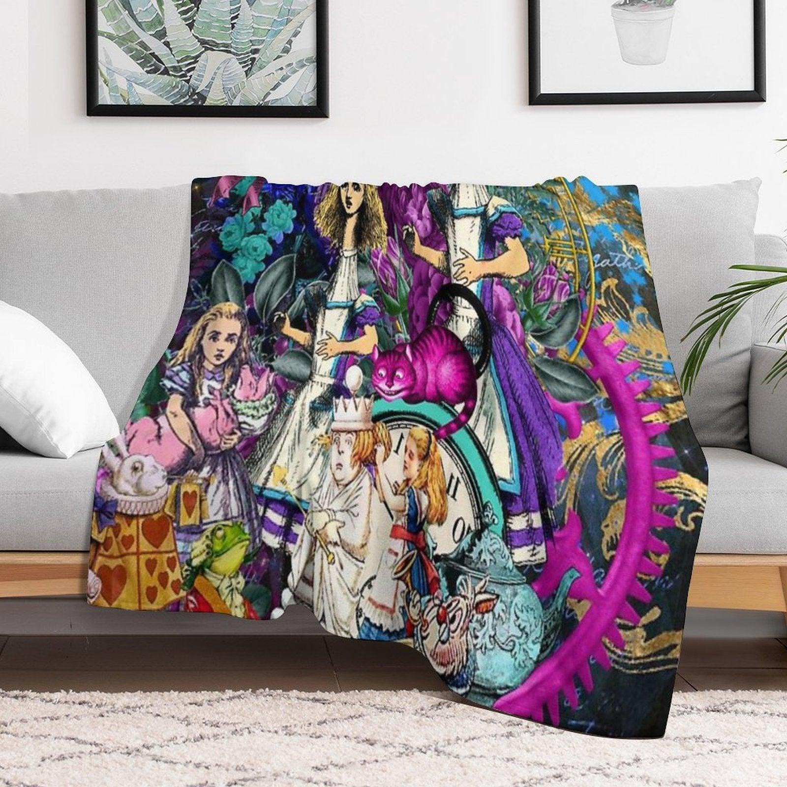 Alice Wonderland, Alice in Vintage Wonderland Throw Blanket
