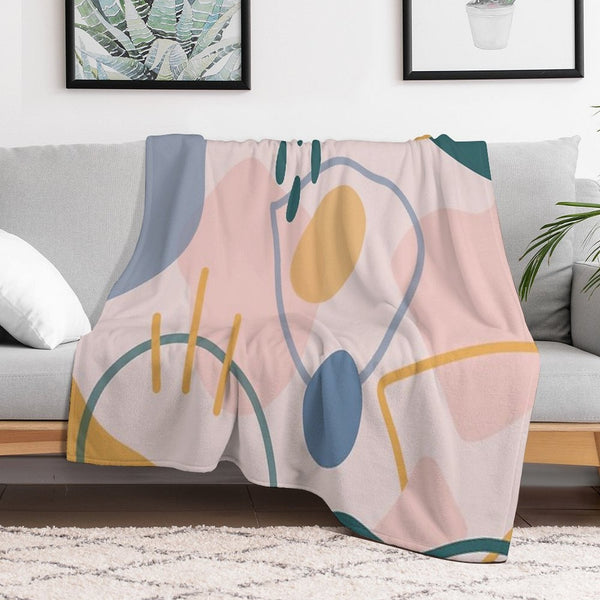 Abstract Shapes Plush Throw Blanket