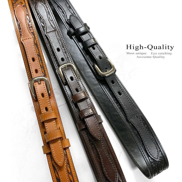 Genuine Leather Floral Tooled Engraved Western Ranger Belt