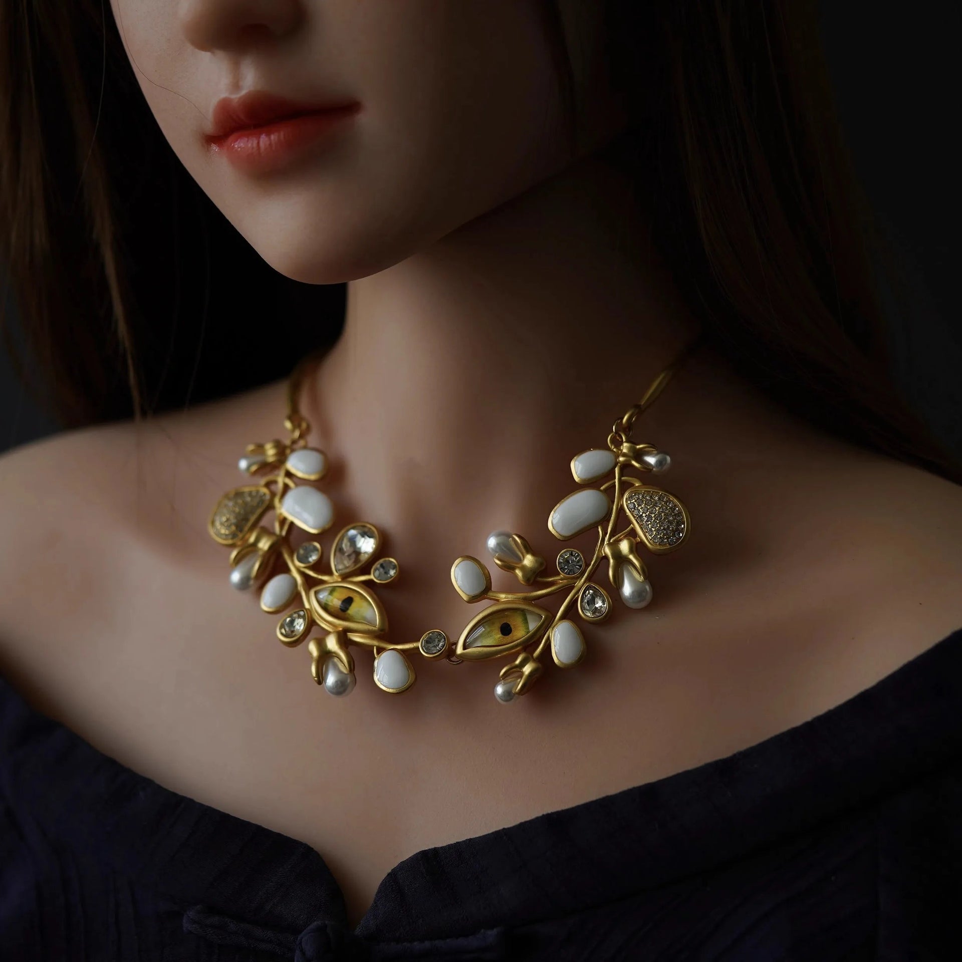 Retro Devil's Eye Nose Mouth Earrings Oil Drip for Women Jewelry Heavry Metal 2024 New Europe High Quality Eegant Gifts