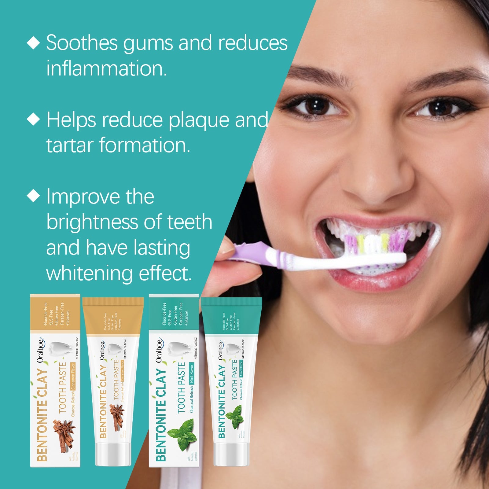 Volcanic Ash Bentonite Toothpaste Series Clean And Remove Stains Toothpaste To Improve Yellow Teeth Care For Teeth