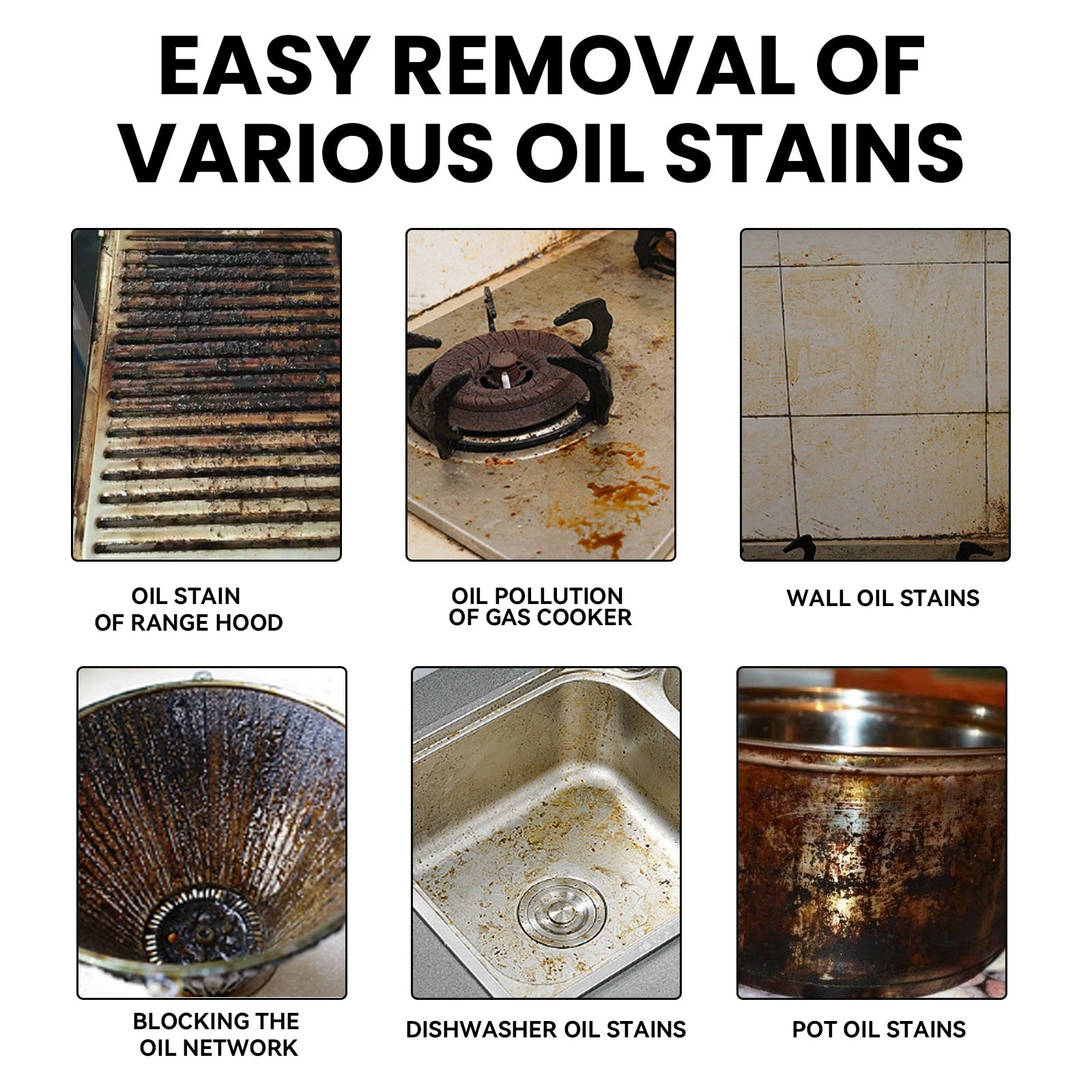 Heavy Oil Foam Cleaner, Kitchen Stove Range Hood Wash Basin Oil Dirt Removal Cleaner