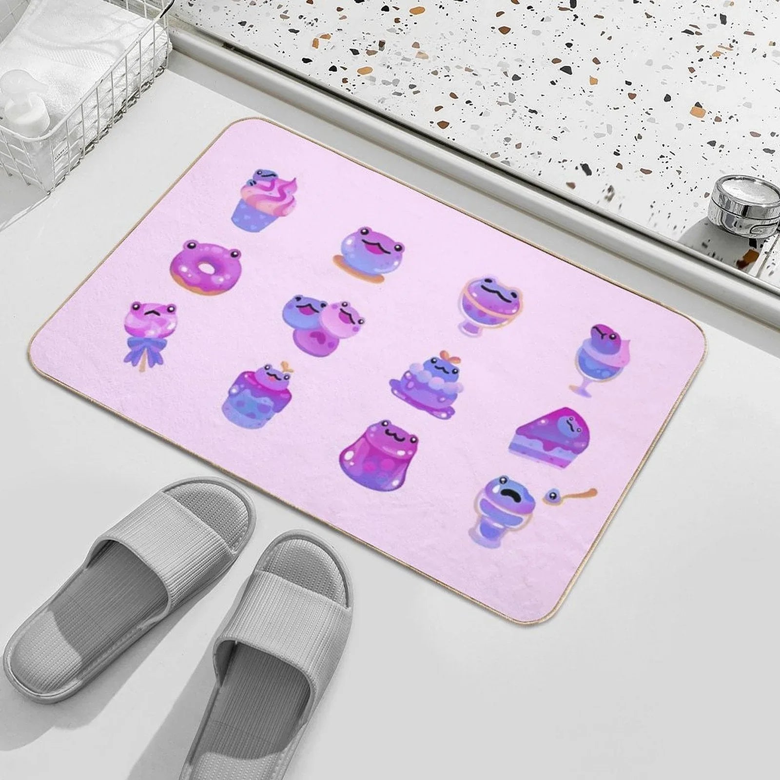 Blueberry Frog Bath Mat