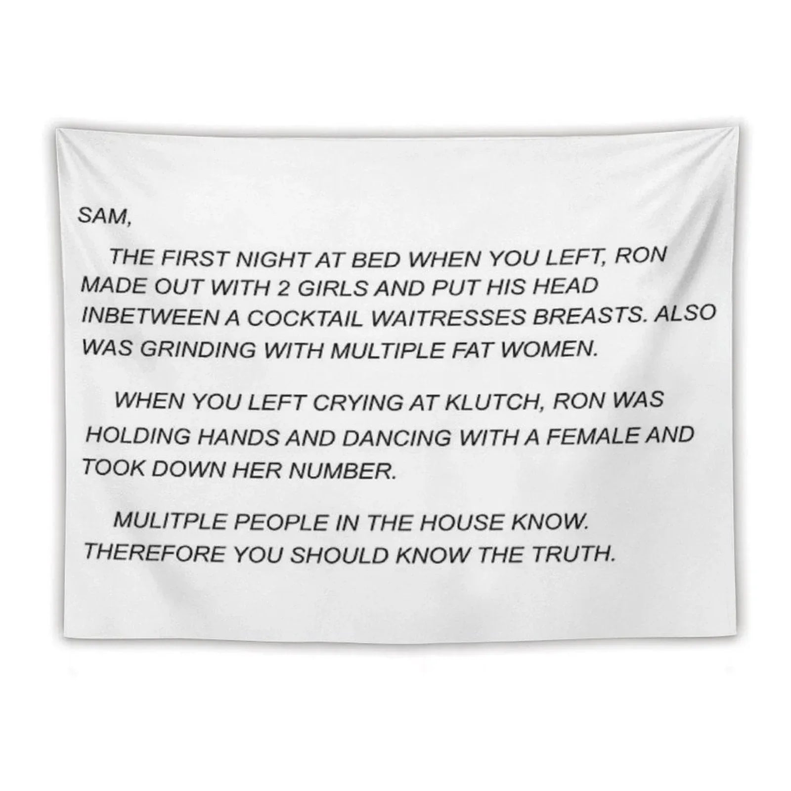 Sammi Sweetheart Letter Tapestry