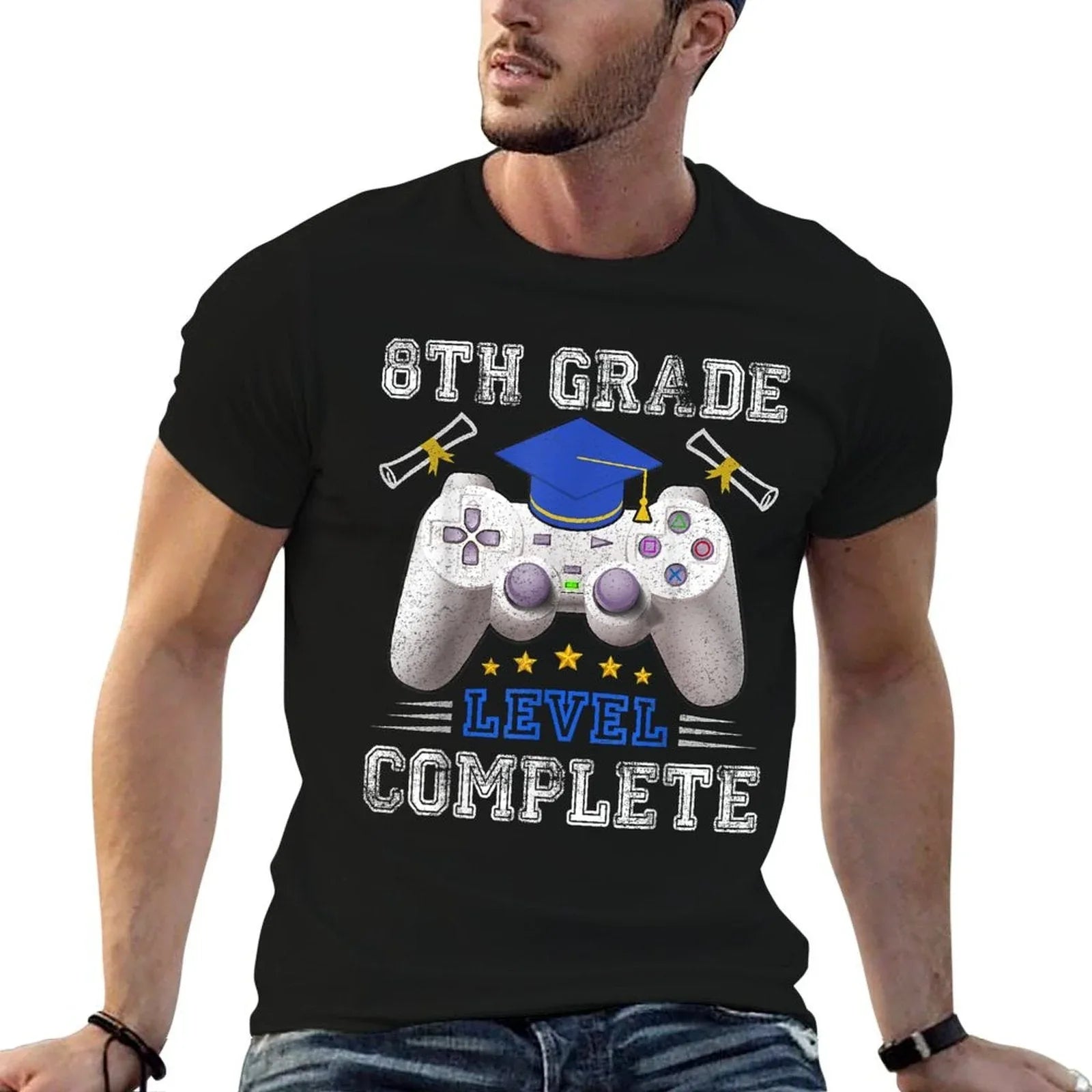 8th Grade Level Complete Gamer Class Of 2025 Graduation T-Shirt