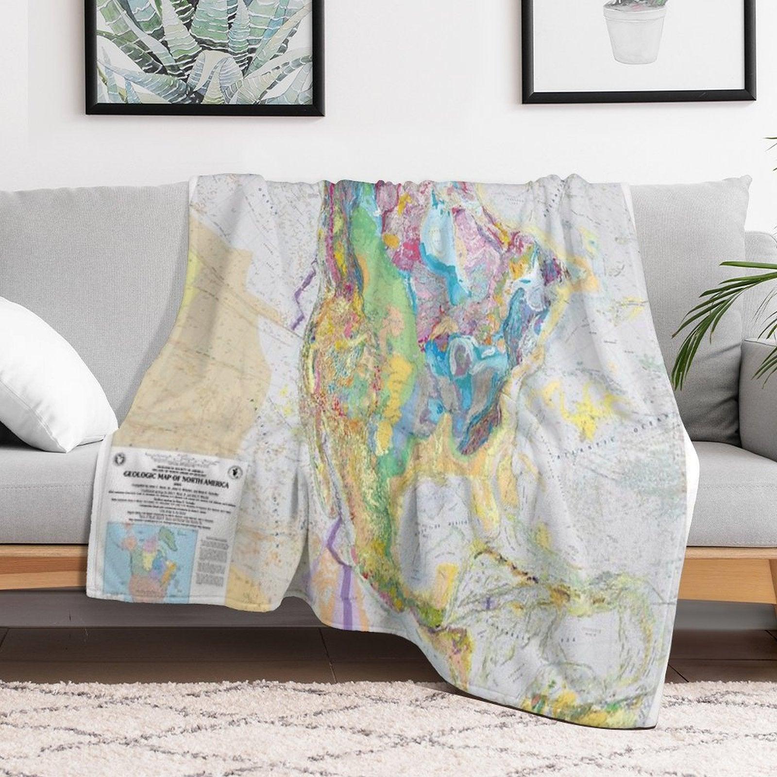 USGS Geologic Map of North America Throw Blanket