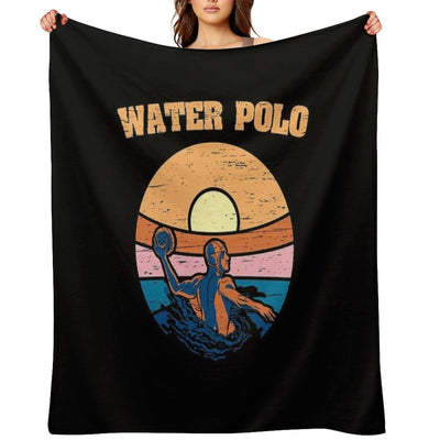 Water Polo Swim Sport Retro Water Polo Sustainable Throw Blanket