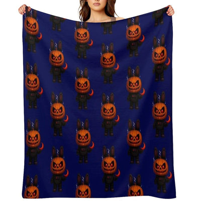 Halloween Pumpkin Monster Creepy Cute Art Throw Blanket