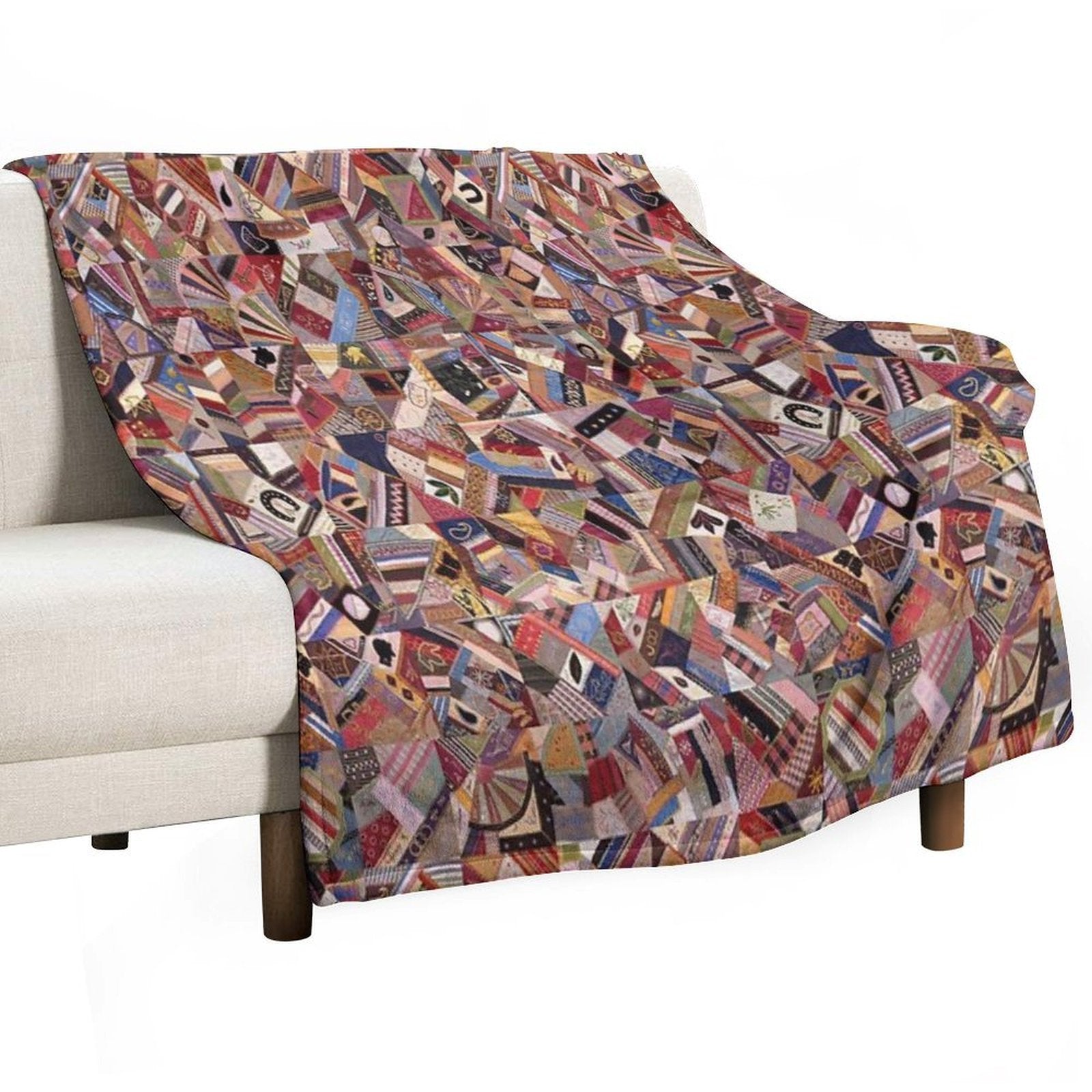Patches of Joy A Crazy Quilt Design Stitching Together Memories A Crazy Quilt Design Compact Throw Blanket