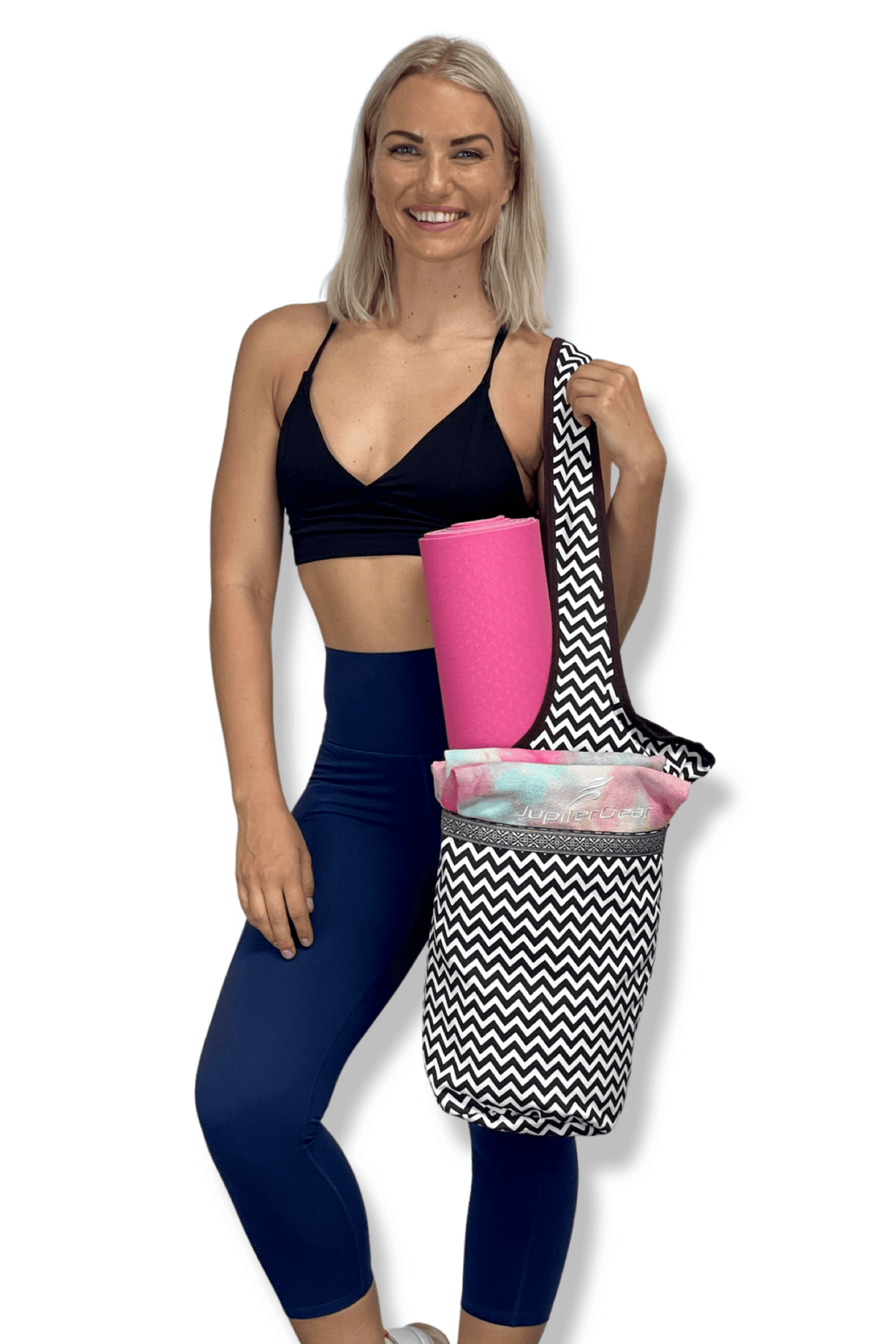 JupiterGear Yoga Mat Carrying Tote Bag with Large Size Pockets | Multipurpose and Fit Most Size Mats