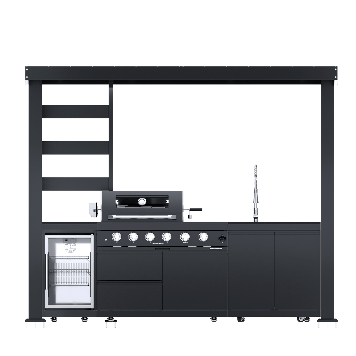 Deluxe Stainless Steel Gas Outdoor Kitchen Barbecue Island Grill