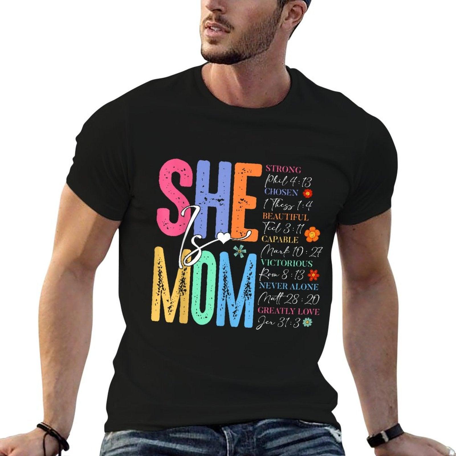 She Is Mom Christian Mother's Day Jesus Mama Religious Women T-Shirt