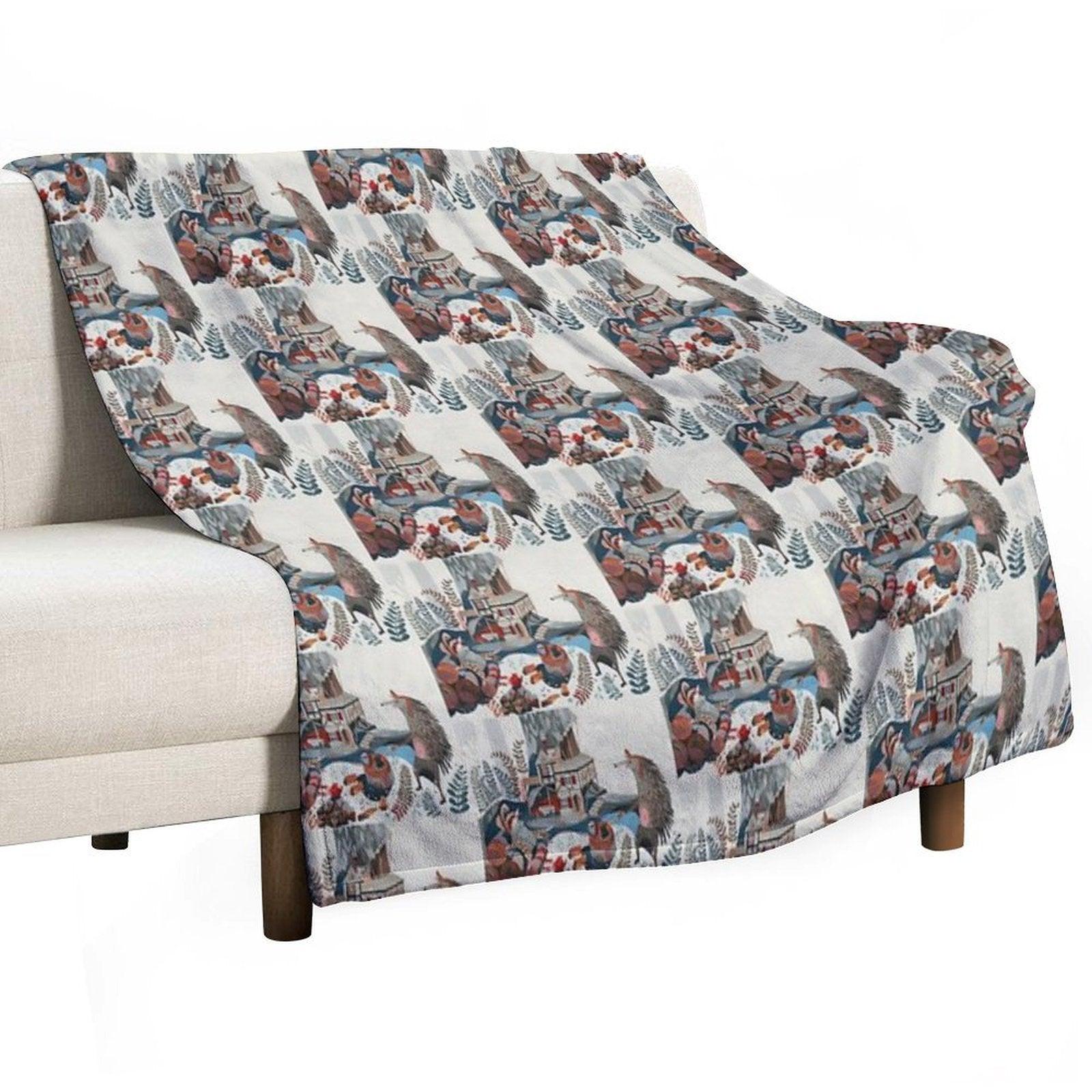 Wood Chopping Friends Throw Blanket