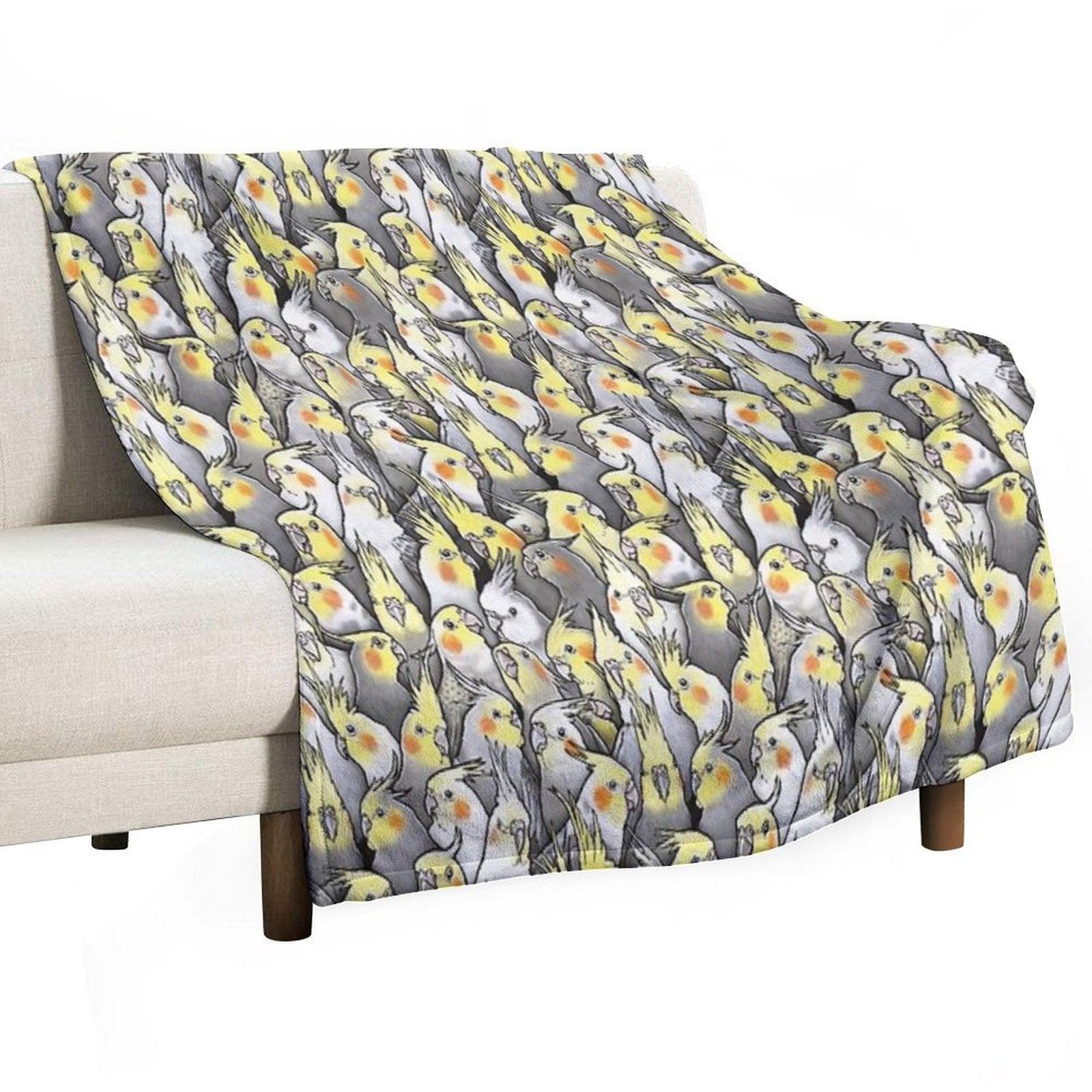 Cockatiels Galore Throw Blanket