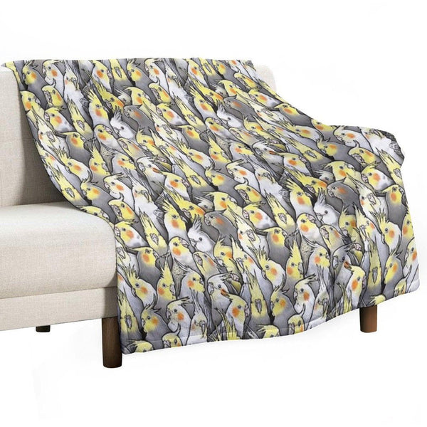 Cockatiels Galore Throw Blanket