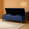 Navy Upholstered Storage Ottoman Bench With Hideaway