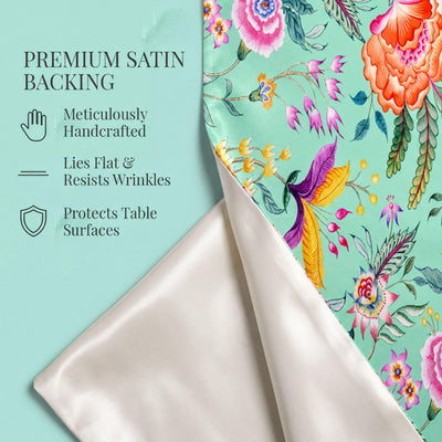 Green Pink Table Runner – Chintz Floral