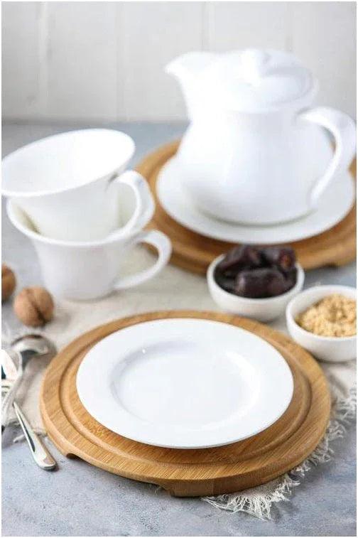 Professional Rolled Rim White Dessert Plate 7