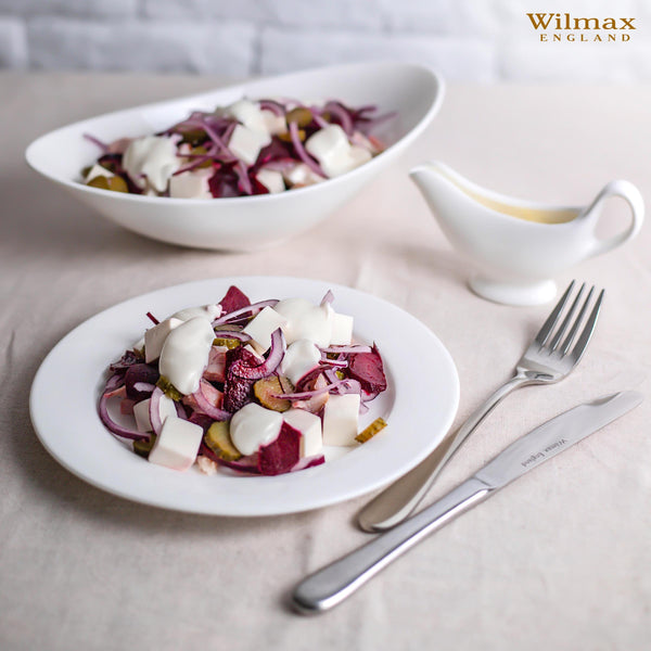 Professional Rolled Rim White Dessert Plate 8