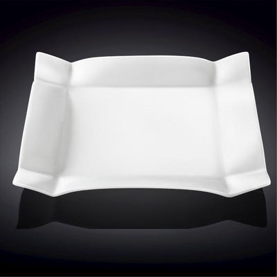 Set Of 3 White Square Platter 14