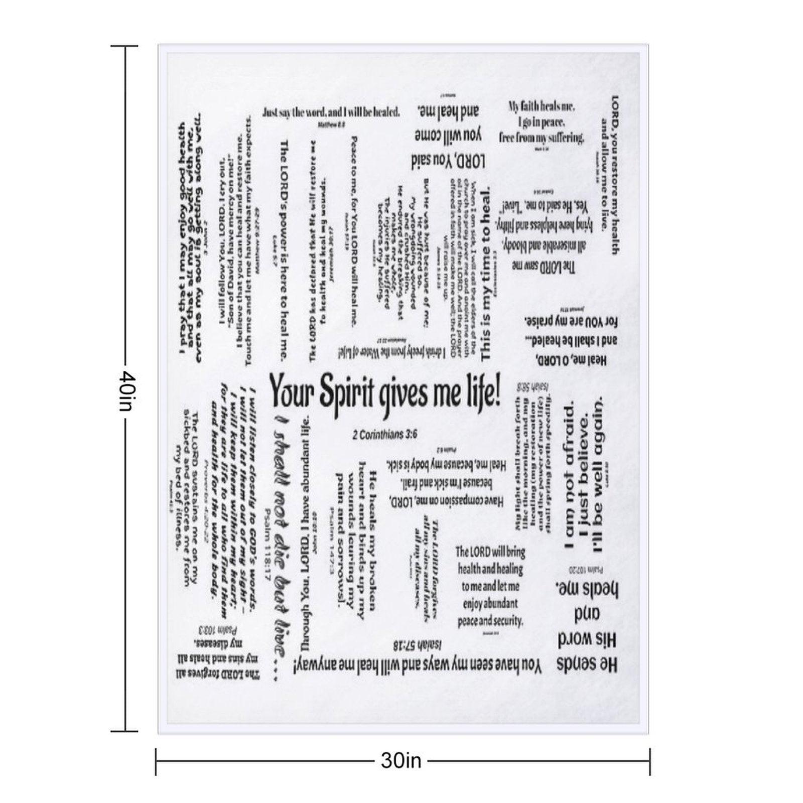 Healing Scriptures Blanket - White Throw Blanket
