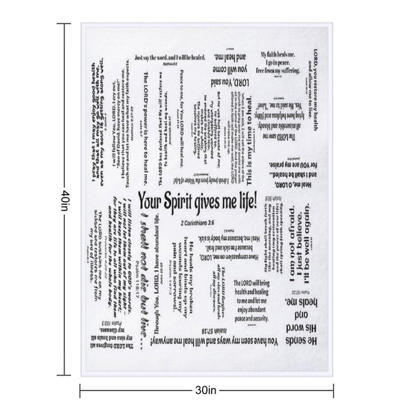 Healing Scriptures Blanket - White Throw Blanket