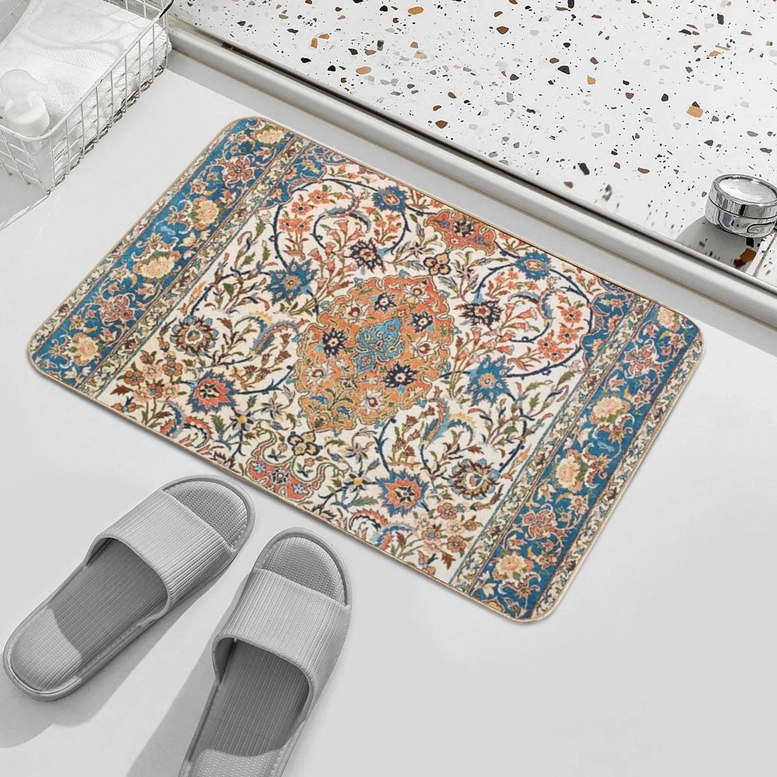 Isfahan Antique Central Persian Carpet Print Bath Mat