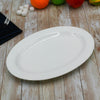 Set Of 3 Professional Rolled Rim White Oval Plate / Platter 12