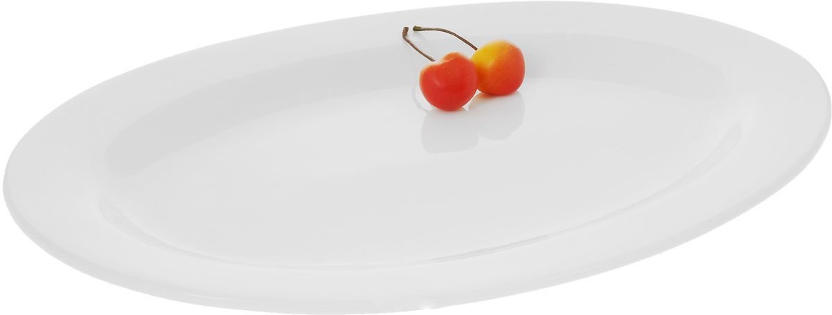 Set Of 3 Professional Rolled Rim White Oval Plate / Platter 12