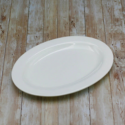 Professional Rolled Rim White Oval Plate / Platter 16