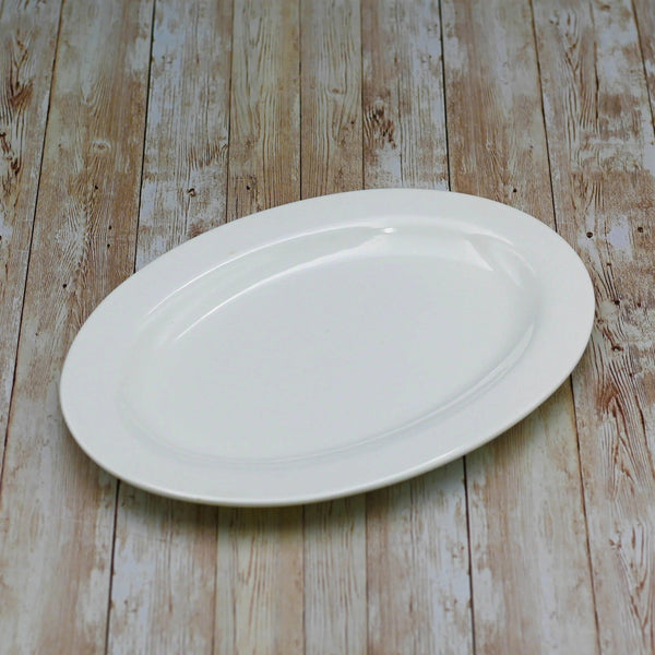 Professional Rolled Rim White Oval Plate / Platter 16