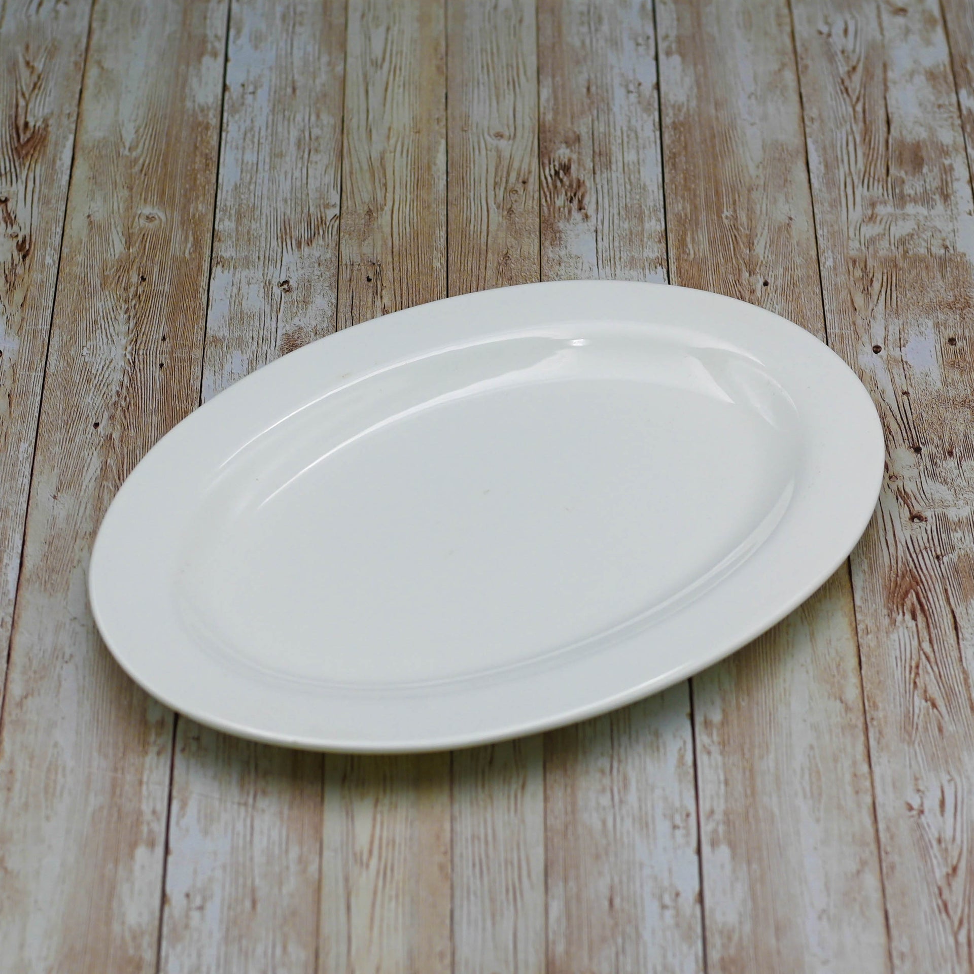 Professional Rolled Rim White Oval Plate / Platter 16