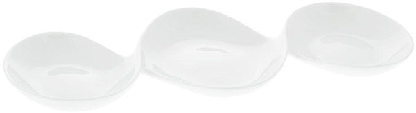 White Divided Sauce Dish 14.5