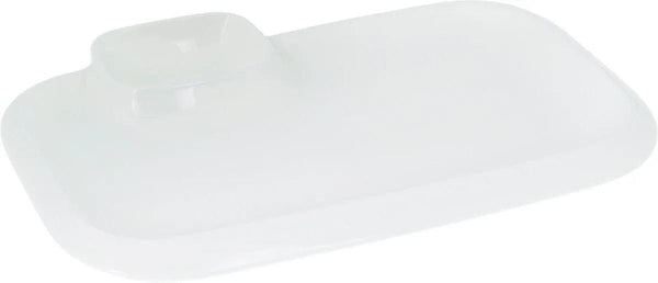 White Rectangular Platter With Sauce Compartment 14