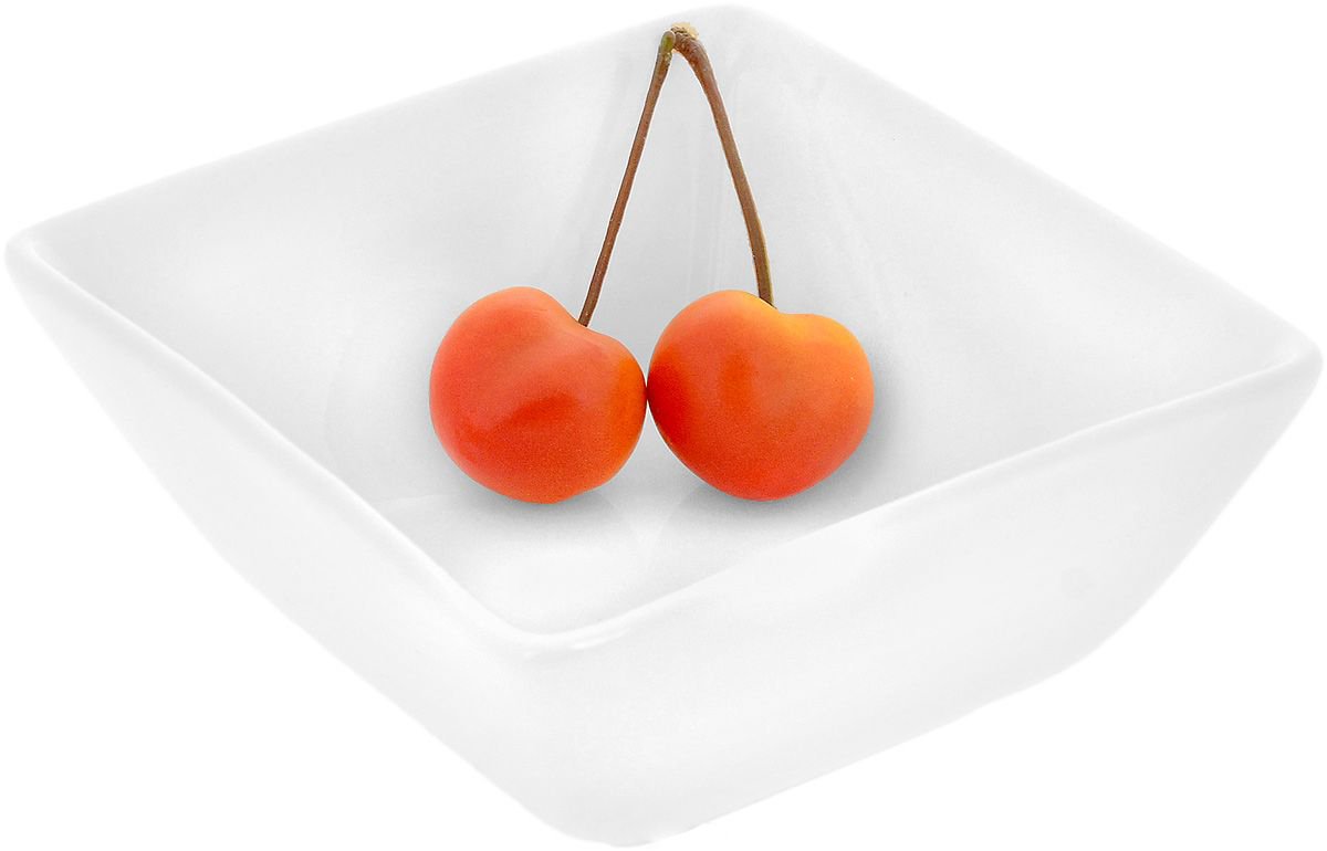 Set Of 6 White Square Snack / Sauce Dish 4.75