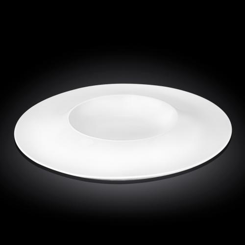 White Round Plate / Platter With Super Wide Rim 13.75