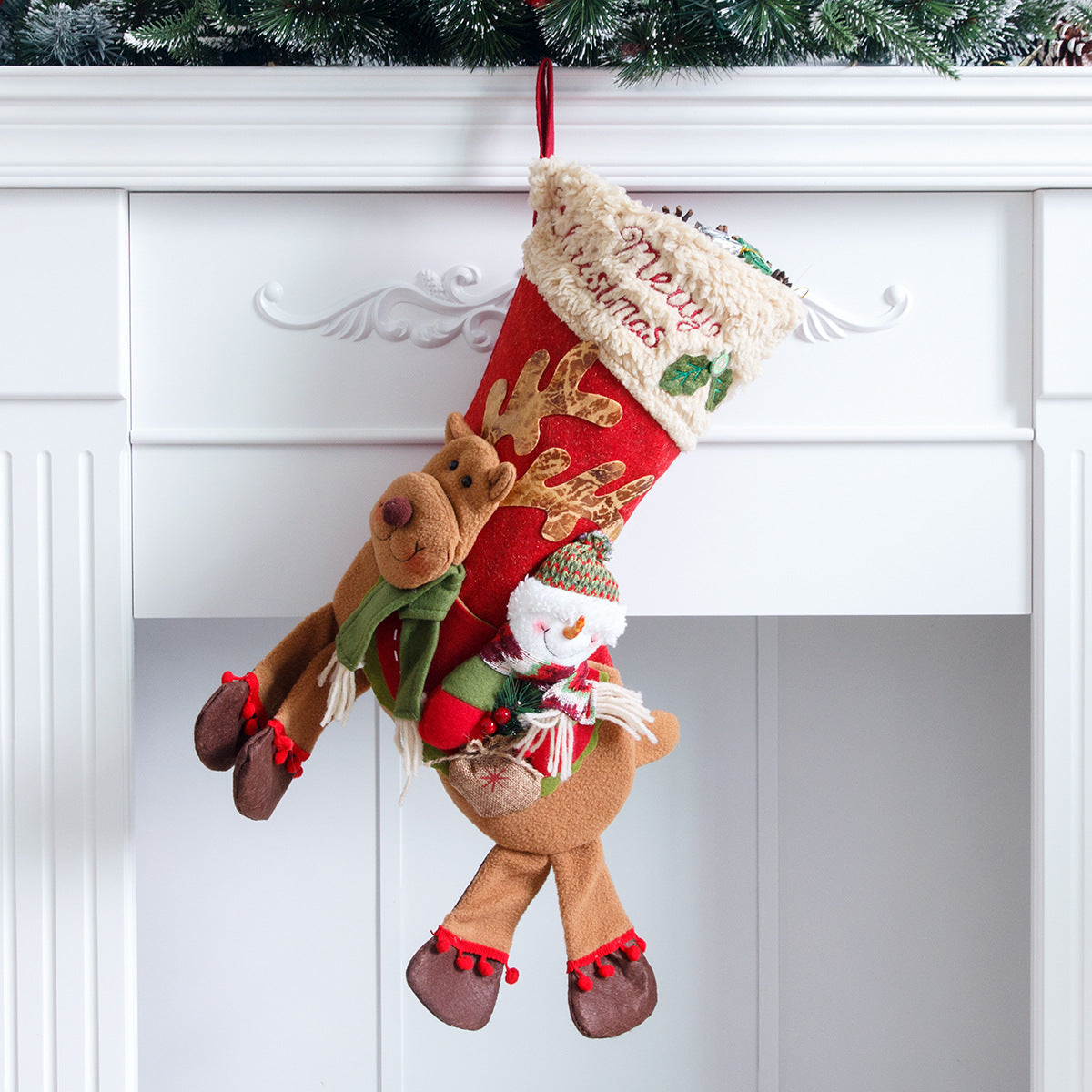 Santa Claus, snowman, deer riding socks, children's Christmas gifts, apple bags, jewelry, Christmas socks