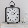 Black Vintage Style Large Metal Table Clock